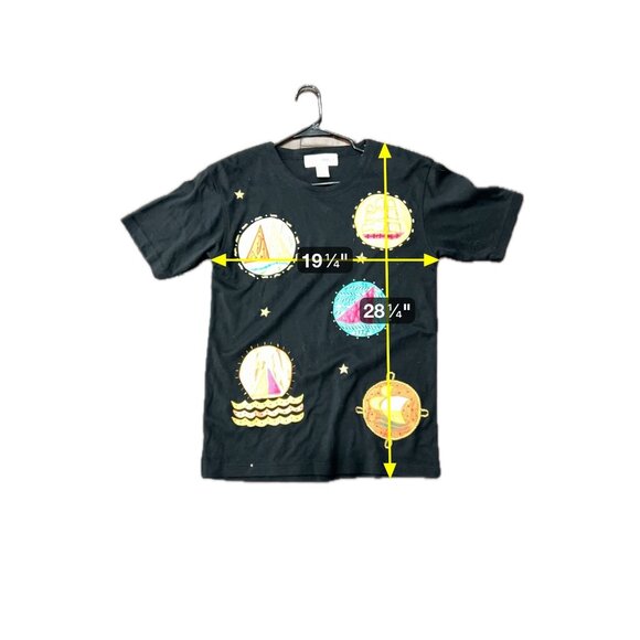 Vintage Victoria Harbour Black Short Sleeve T Shirt Embroidered Nautical Sz S - Picture 7 of 9